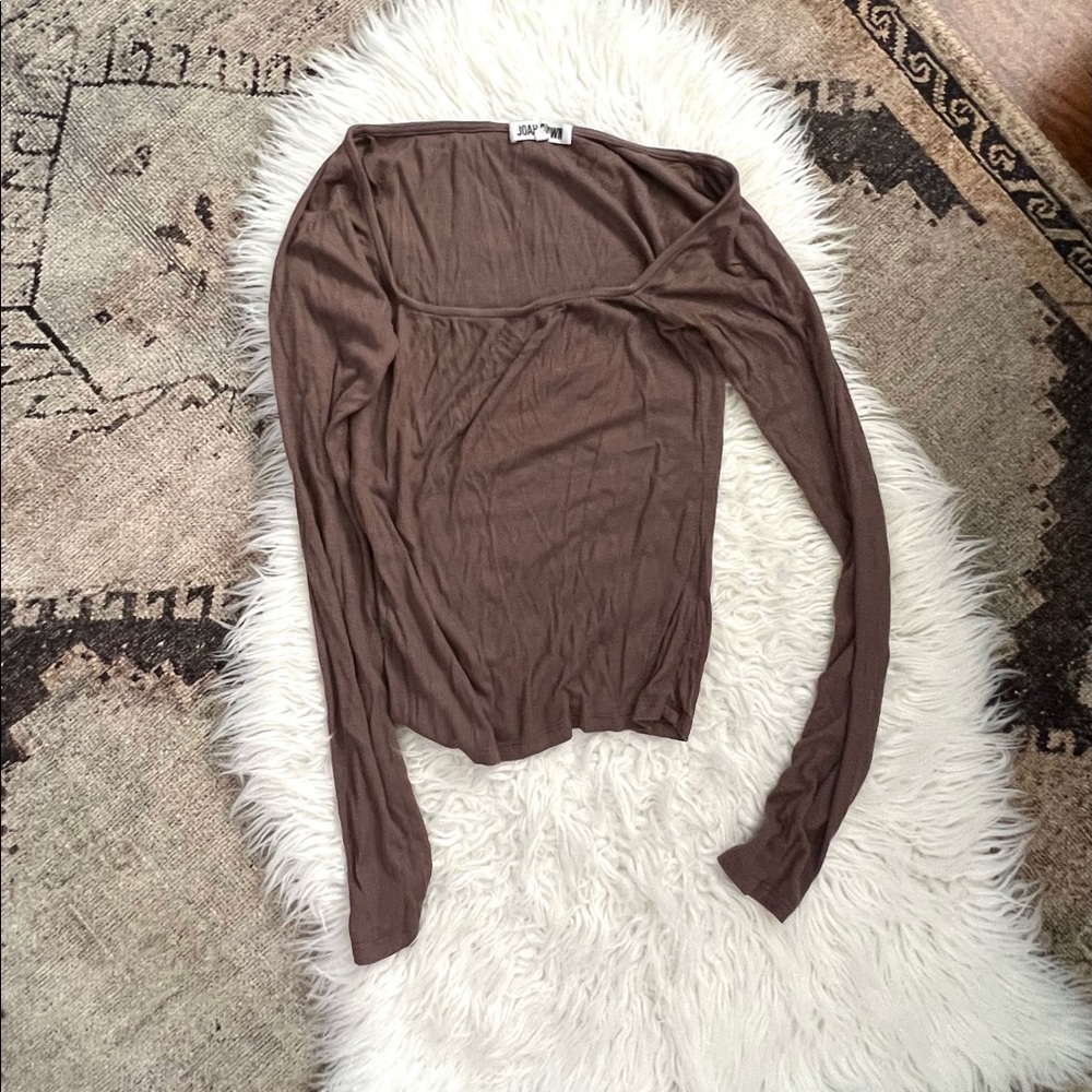 Square neck soft ribbed top